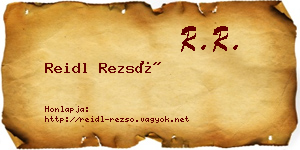 Reidl Rezső névjegykártya